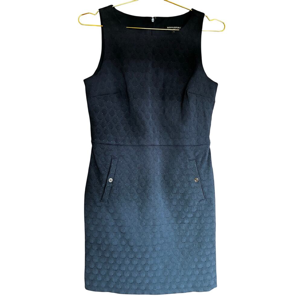 Banana Republic Black Textured Sheath Dress